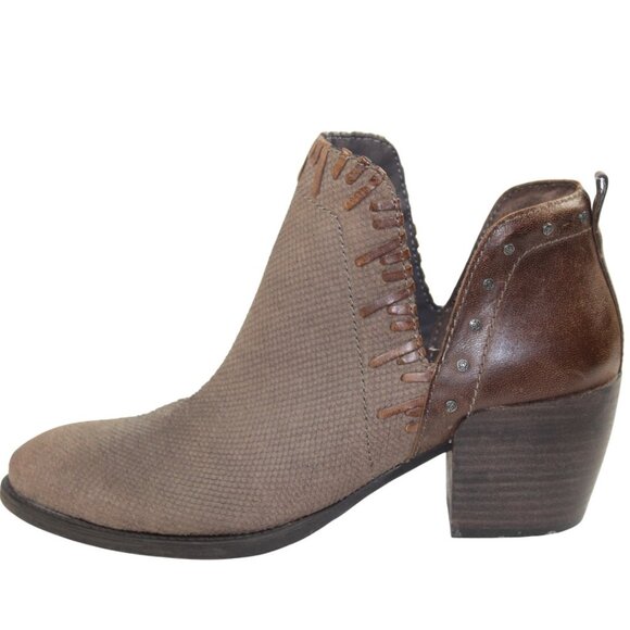 OTBT Santa Fe Cinder Leather Whipstitch Rawhide Stud Accent Ankle Boots Size 9 - Picture 6 of 10